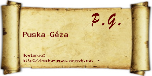 Puska Géza névjegykártya